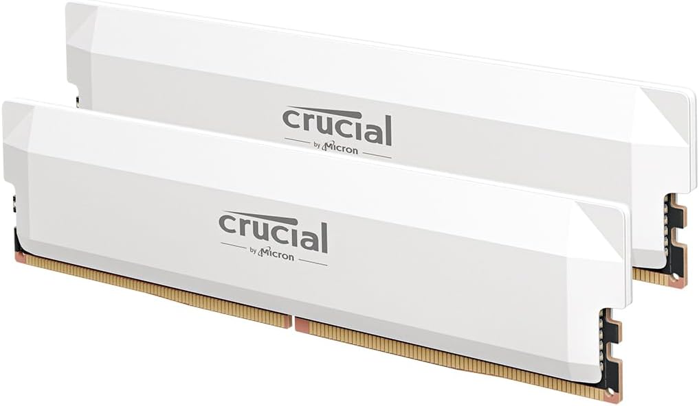 Crucial Ram Desktop Pro Series 32GB (2x16GB) 6000MHZ DDR5 CL36 White Crucial Ram Desktop Pro Series 32GB (2x16GB) 6000MHZ DDR5 CL36 White
